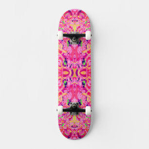 Skateboard Peinture de tourbillons abstraits colorés mignons