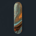 Skateboard Peinture en marbre liquide Abstrait moderne<br><div class="desc">Ce design moderne présente une douleur rustique en marbre liquide dans les tons orange,  turquoise et marron #marbre #liquidart #orange #turquoise #marron #rustique #masculine #giftsforgars #giftsforhim #giftsforher #feminine #girly #custompresents #skateboards #skateboarding #outdoor #sports #sportsequipement #fun #mode #customdesign #custom #christmas anniversaire #fêtes</div>