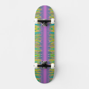 Skateboard Peinture Pastel à rayures rose