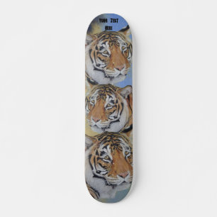 Skateboard peinture réaliste d'art de portrait de grand chat