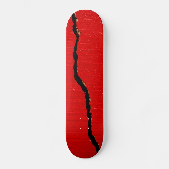 Skateboard Peinture rouge craquée (Recto)