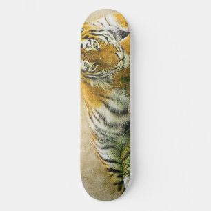 Skateboard Peinture sur tigre