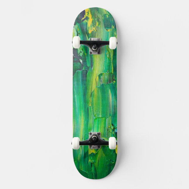 Skateboard Peinture Verte Art Cool (Recto)