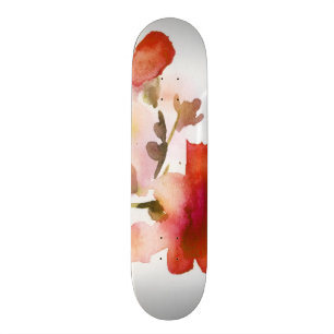 Skateboard Peintures florales abstraites d'aquarelle