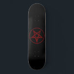 Skateboard Pentagram Red Devil<br><div class="desc">Pentagramme rouge,  inversé,  texturé en cercle,  sur arrière - plan noir. Symbole occulte 666</div>