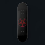 Skateboard Pentagram Red Devil<br><div class="desc">Pentagramme rouge,  inversé,  texturé en cercle,  sur arrière - plan noir. Symbole occulte 666</div>