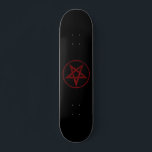 Skateboard Pentagram Red Devil<br><div class="desc">Pentagramme rouge,  inversé,  texturé en cercle,  sur arrière - plan noir. Symbole occulte 666</div>