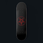 Skateboard Pentagram Red Devil<br><div class="desc">Pentagramme rouge,  inversé,  texturé en cercle,  sur arrière - plan noir. Symbole occulte 666</div>