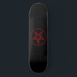 Skateboard Pentagram Red Devil<br><div class="desc">Pentagramme rouge,  inversé,  texturé en cercle,  sur arrière - plan noir. Symbole occulte 666</div>
