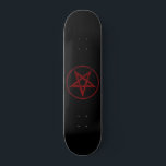 Skateboard Pentagram Red Devil<br><div class="desc">Pentagramme rouge,  inversé,  texturé en cercle,  sur arrière - plan noir. Symbole occulte 666</div>