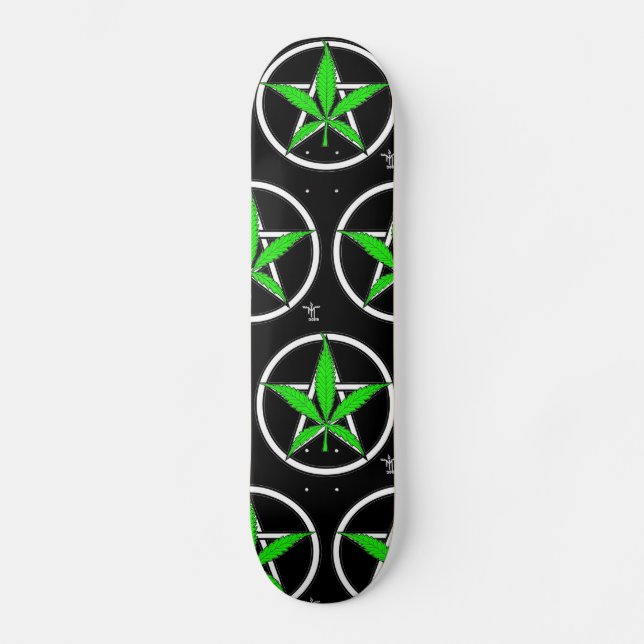 Skateboard Pentagramme vert noir (Recto)