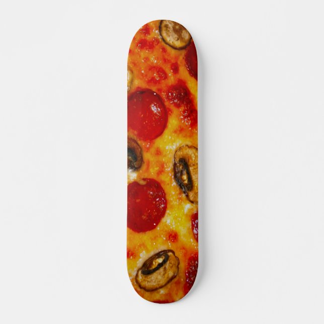 Skateboard Pepperoni et Pizza aux champignons (Devant)