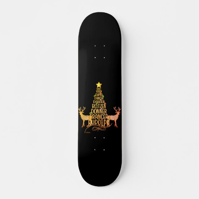 SKATEBOARD PÈRE NOËL PETITS AIDES ARBRE DE NOËL (Devant)