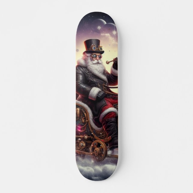 Skateboard Père Noël/Reindeer steampunk Noël/hiver (Devant)