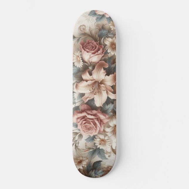 Skateboard Perfection florale ancienne légère (Recto)