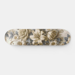 Skateboard Perfection florale Jaune antique