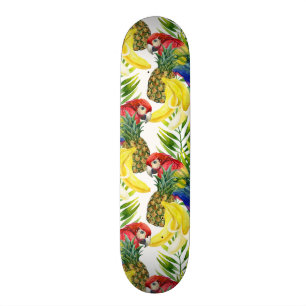 Skateboard Perroquets et fruit tropical