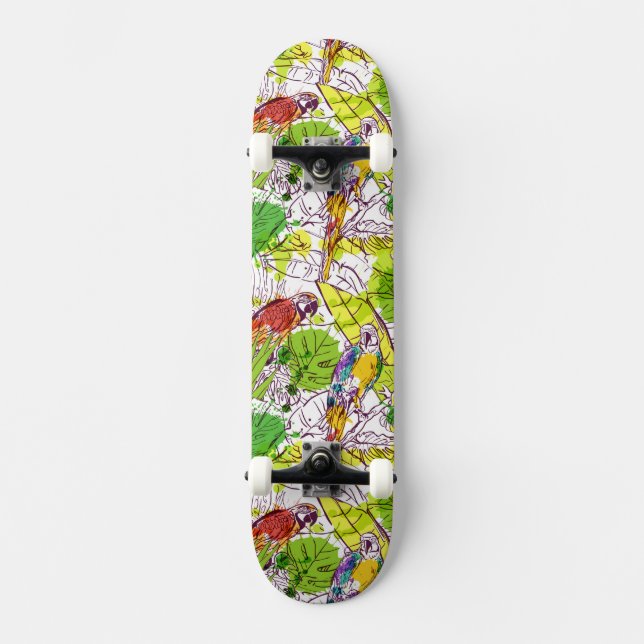 Skateboard Perroquets tropicaux (Recto)