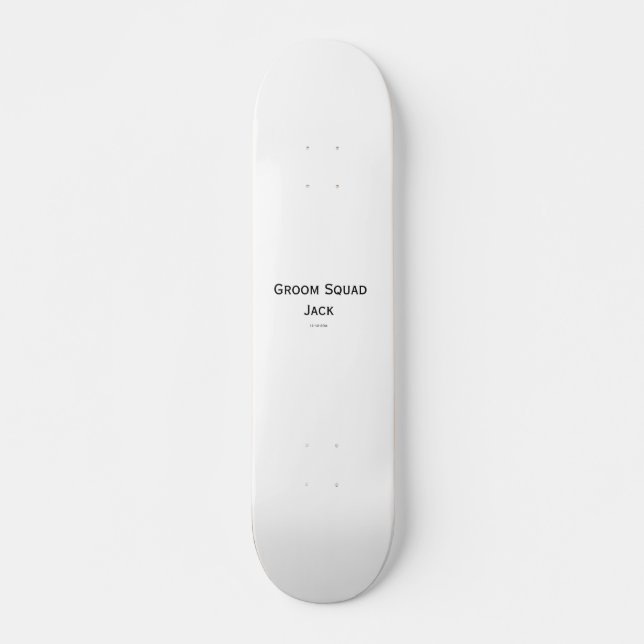 Skateboard personalized simple monogram add your name wedding (Devant)