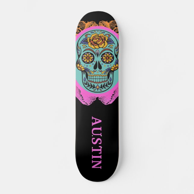 Skateboard Personalized Sugar Skull (Recto)