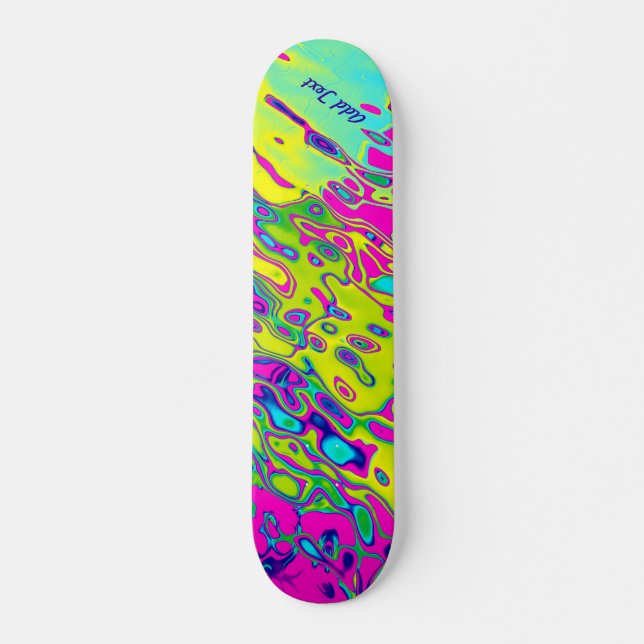 Skateboard Personnalisable Crazy coloré Abstrait Motif (Devant)
