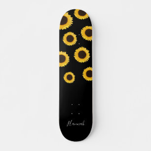 Skateboard Personnalisation moderne de Sunflower Black