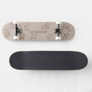 Skateboard personnalisé Fox Terrier avec nom