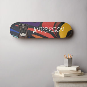 Skateboard Personnalisé Graffiti famille chien