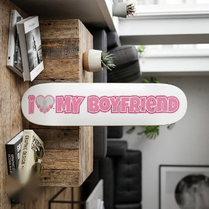 Skateboard Personnalisé J'aime mon petit ami – Ajouter une ph