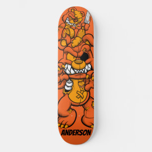Skateboard Personnalisé Orange Attaques Teddies