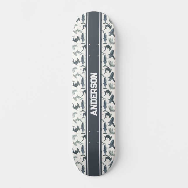 Skateboard personnalisé pour requins | Requins aqu (Recto)