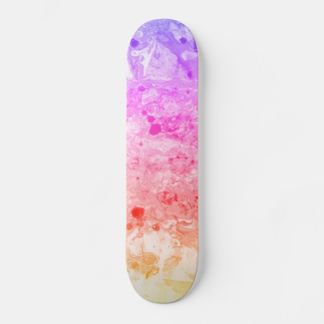 Skateboard Personnalisé tendance rose bleu pourpre vert moder (Recto)