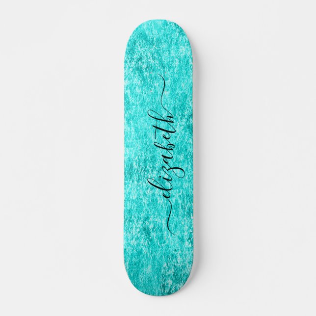 Skateboard Personnalisé Vert Menthe brillante (Devant)