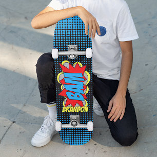 Skateboard Personnalisé Vintage Comic Book Pop Art Style BAM!