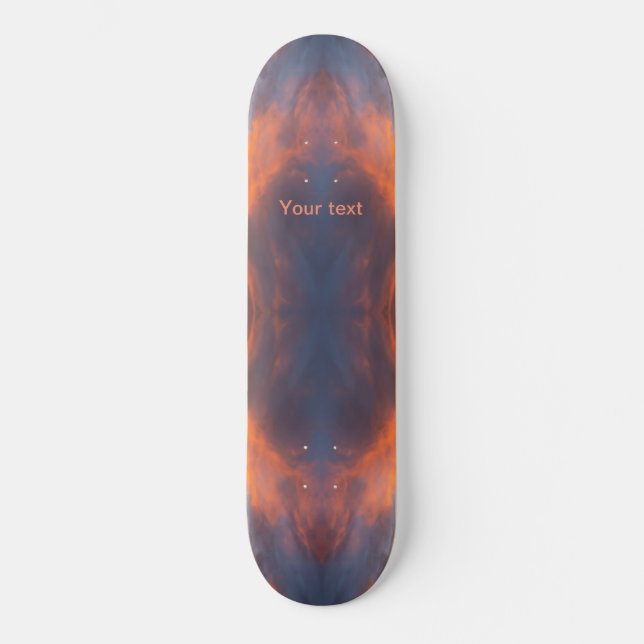 Skateboard Personnaliser le design orange bleu (Recto)
