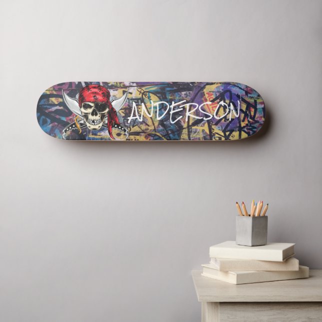 Skateboard Personnalized Pirate (Art mural (Horz))