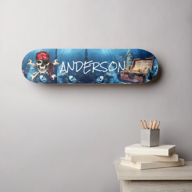 Skateboard Personnalized Pirate (Art mural (Horz))