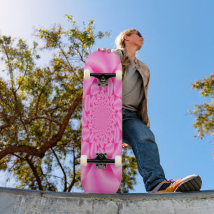 Skateboard Pétale de feuille rose 