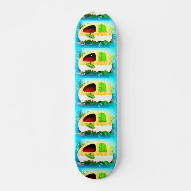 Skateboard Petite maison caravane tzigane (Devant)