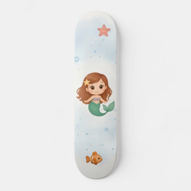 Skateboard Petite sirène adorable pour enfants (Recto)