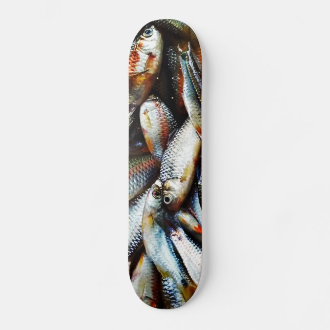 Skateboard Petits poissons blancs (Recto)