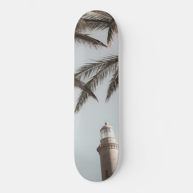 Skateboard Phare et Palmes #1 #wall #art (Recto)