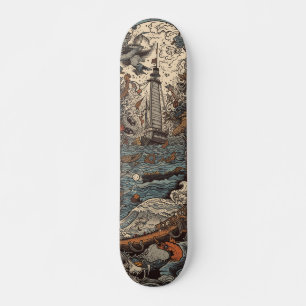 Skateboard Phare psychédélique foncé