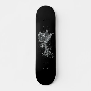 Skateboard Phoenix blanc sur noir
