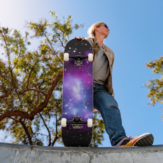 Skateboard Photo de l'espace céleste noir et violet (Extérieur 1)