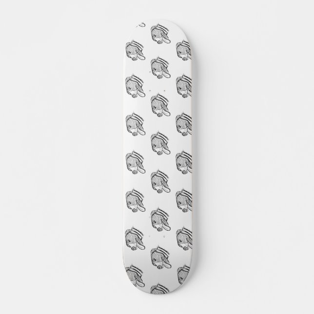 Skateboard photo de pitbull dessiné à la main amateur de chie (Devant)