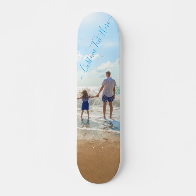 Skateboard Photo et texte personnalisés - Votre propre design (Devant)