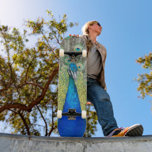 Skateboard Photo Peacock Bleu Coloré