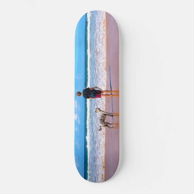 Skateboard Photo personnalisée - Votre design - J'aime mon an (Recto)