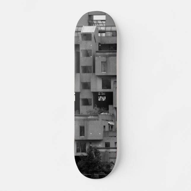 Skateboard Photographie d'architecture en noir et blanc  (Recto)